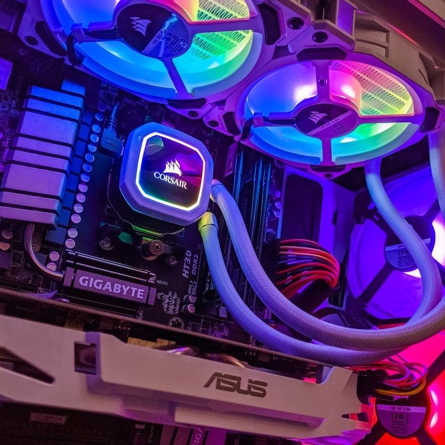 The insides of a computer